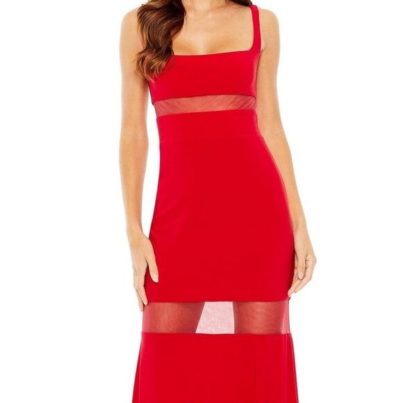 NWT MacDuggal 11698 Red Full Length Dress - Picture 5 of 10